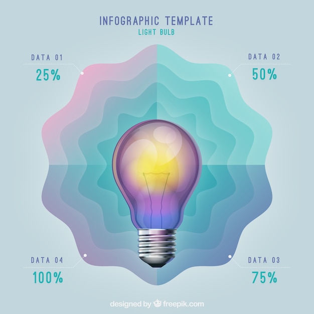 Free Vector infography template lightbulb