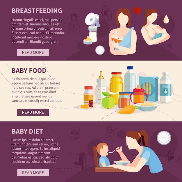 Free vector information on babies breastfeeding and toddlers best food choices