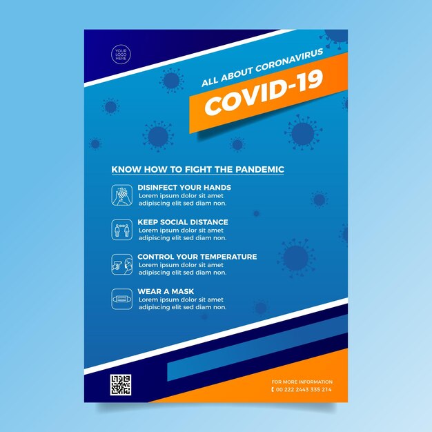 Informative coronavirus flyer template