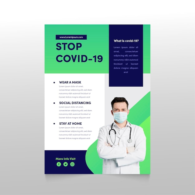 Informative coronavirus flyer template