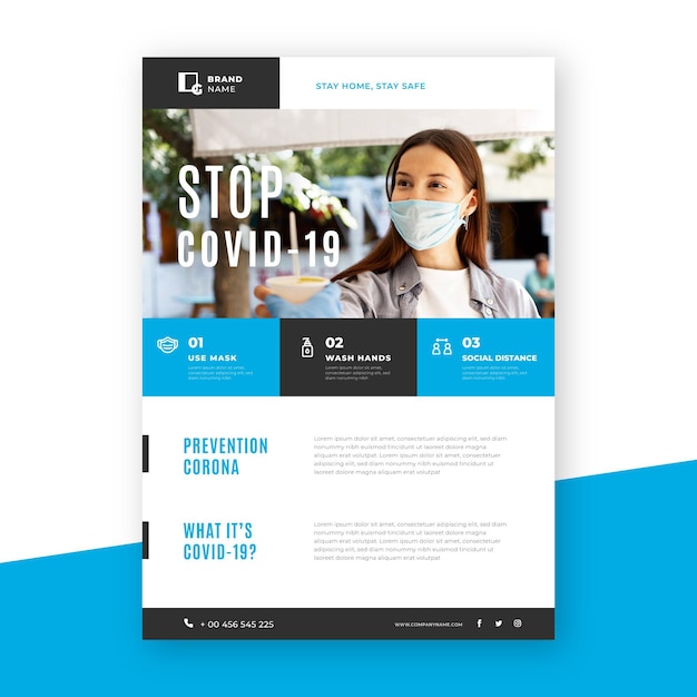 Informative coronavirus flyer template