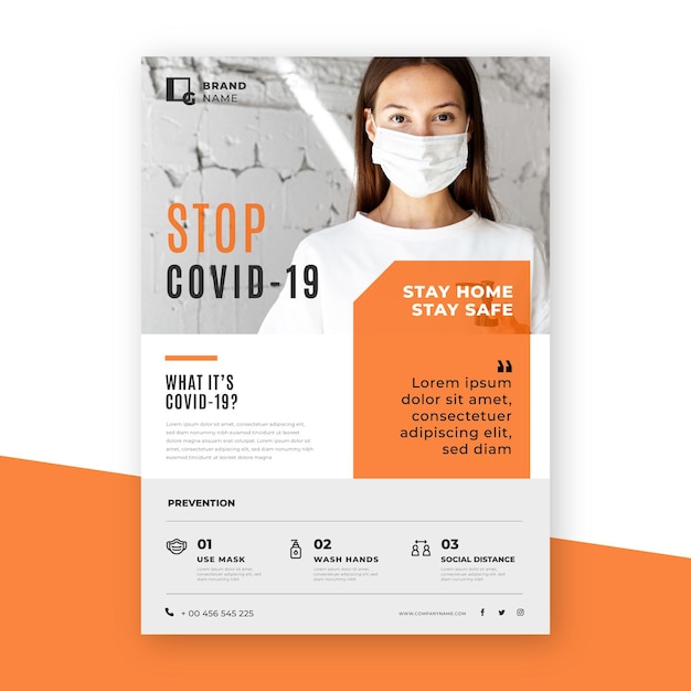 Informative coronavirus flyer template