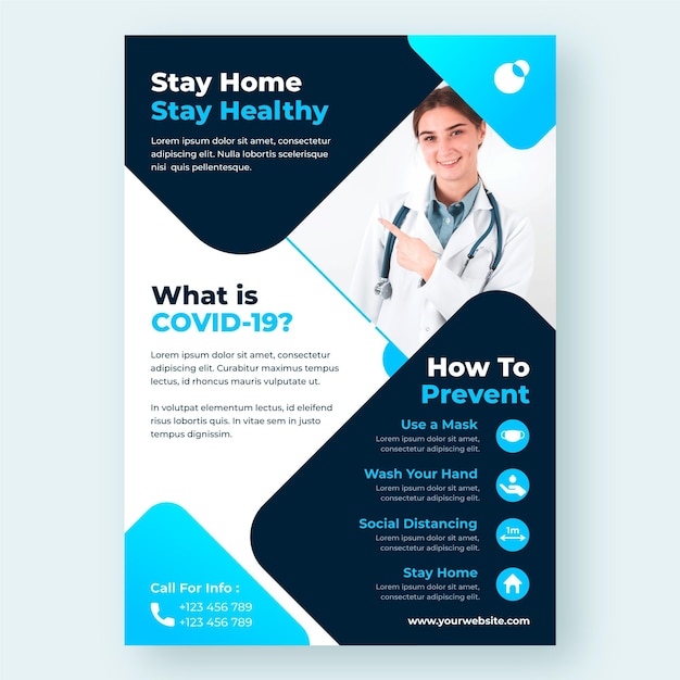 Informative coronavirus flyer template