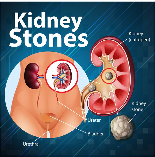 Informative illustration of kidney stones