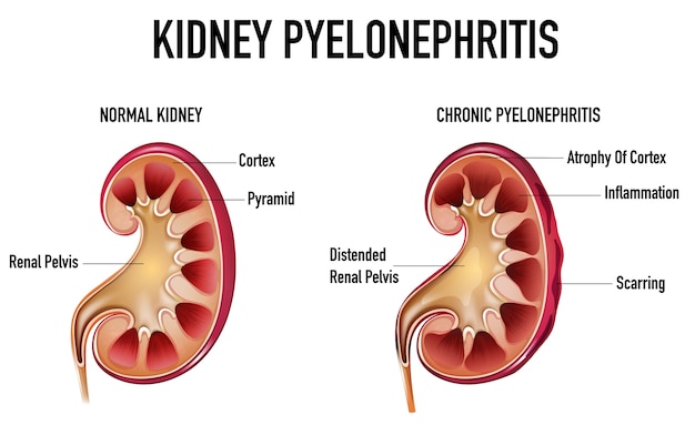 Informative illustration of Pyelonephritis