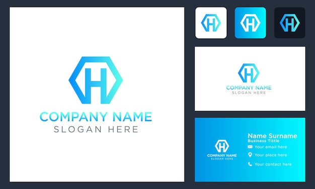 Initial hexagon h blue modern logo design logo template vector illustration isolated design and business branding