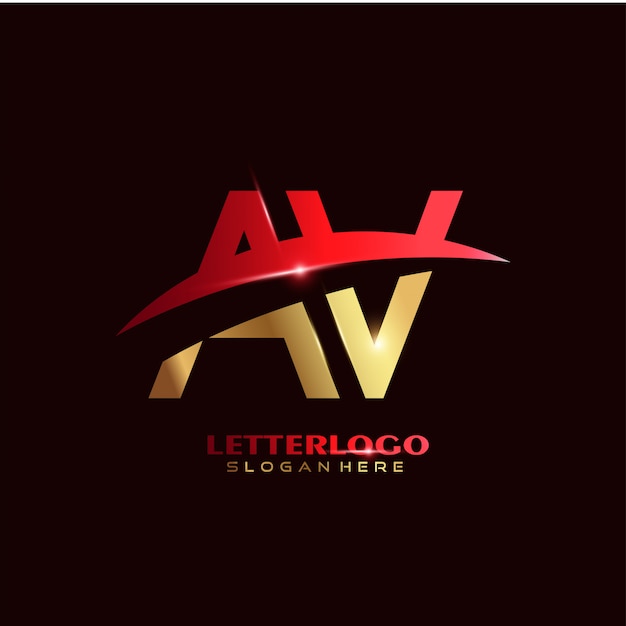 Free vector initial letter av logotype with swoosh design for company and business logo.