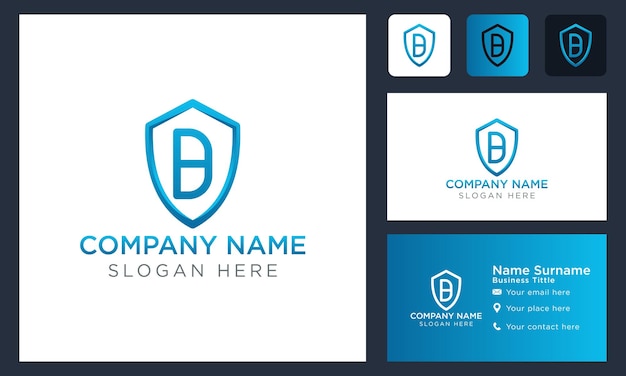 Initial letter b shield logo design logo template vector illustration isolated design and business branding