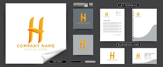 Free Vector initial letter h heat fire logo ideas inspiration logo design template vector illustration isolated on white background