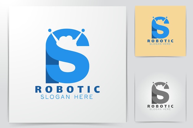 Initial letter r s Modern Robotic Logo Ideas. Inspiration logo design. Template Vector Illustration. Isolated On White Background