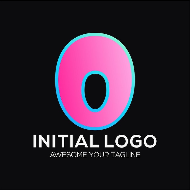 initial o color logo design template modern