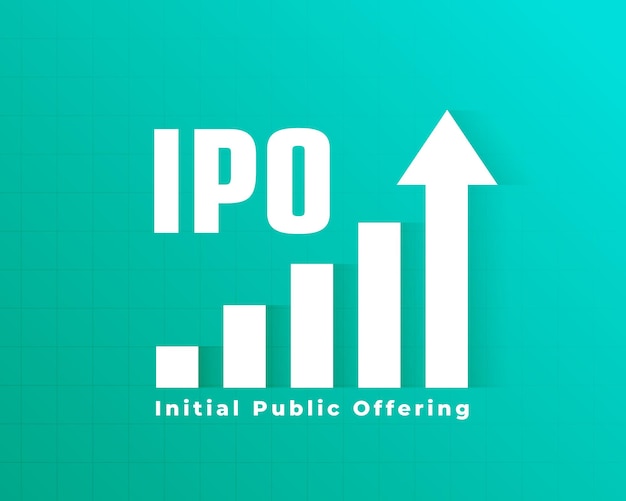 Free Vector initial public offering ipo concept background with growth chart