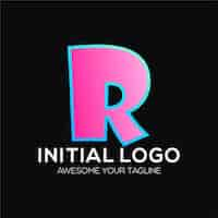 Free vector initial r color logo design template modern