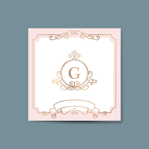 Initialed gold frame background