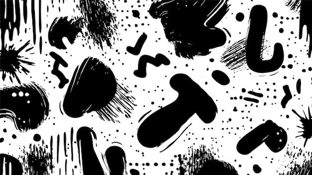 Free Vector ink brush doodle abstract design