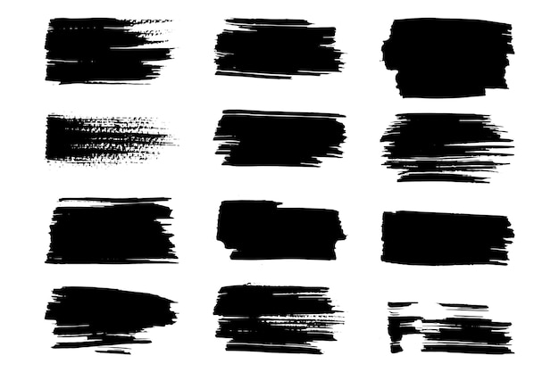 Free vector ink brush stroke collection