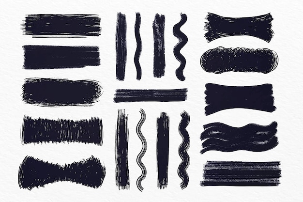 Ink brush stroke collection