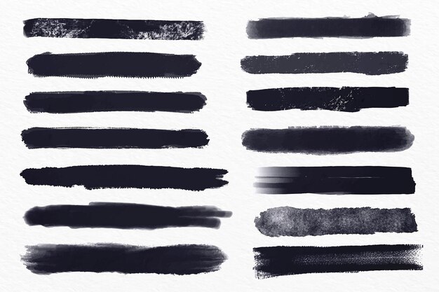 Ink brush stroke illustration set