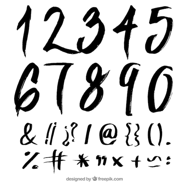 Free Vector ink number collection