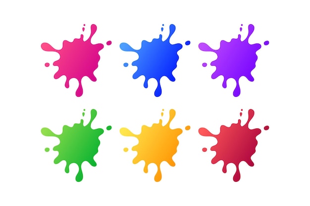 Free Vector ink splats gradients set