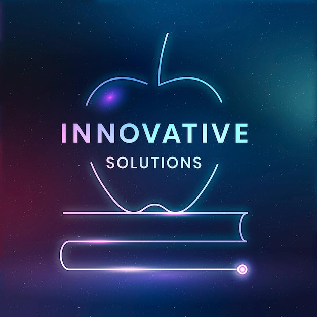 Free Vector innovative solutions logo template vector education technology with textbook graphic