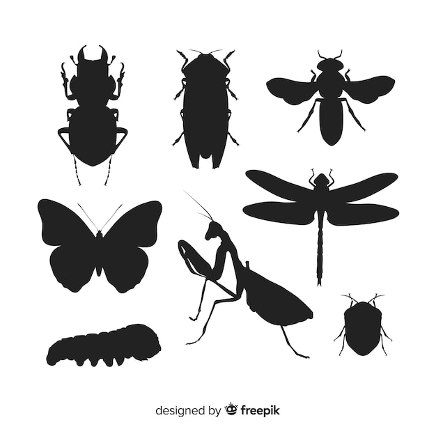 Free Vector insect silhouette pack