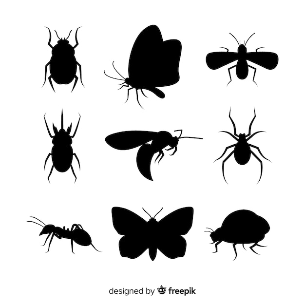 Free Vector insect silhouette pack