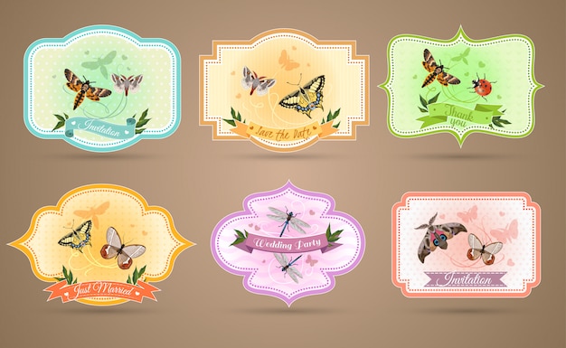 Insects Emblems Set 