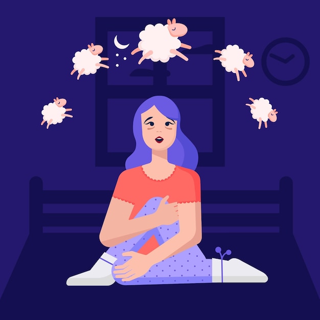 Free Vector insomnia concept illustration