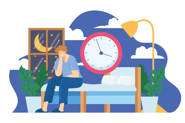 Free Vector insomnia concept illustration