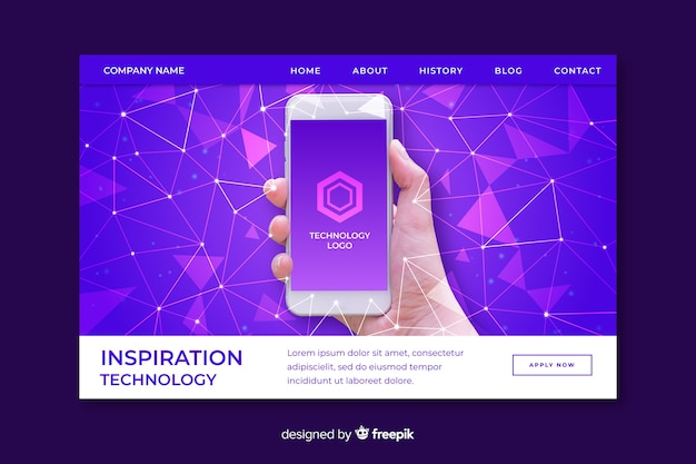 Free Vector inspiration technology landing page