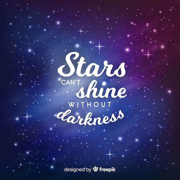 Inspirational phrase with star background