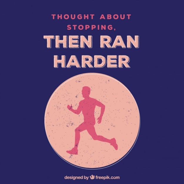 Free Vector inspirational runner quote in flat design