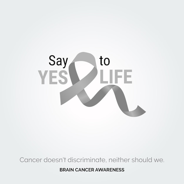 Free vector inspire change with a background of hope brain cancer