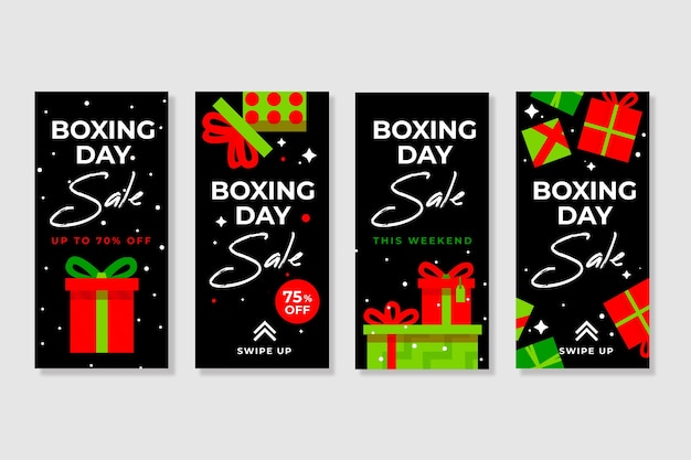 Free Vector instagram boxing day sale story collection