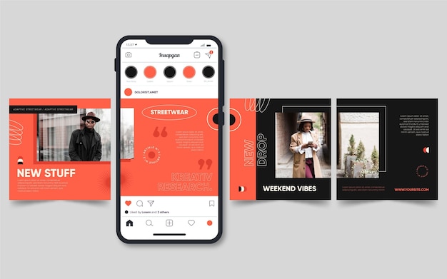 Free vector instagram carousel templates