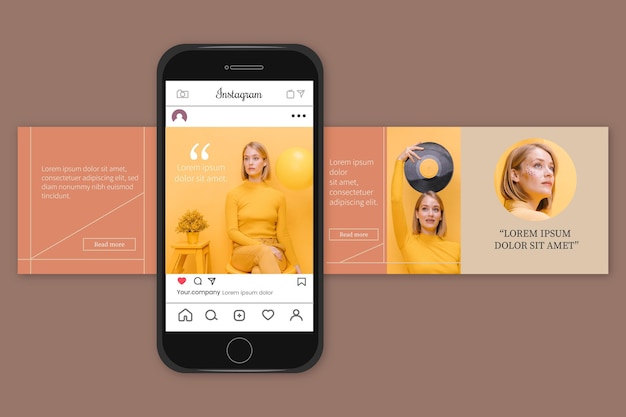 Free vector instagram carousel templates