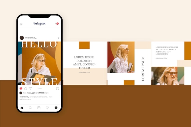 Free vector instagram carousel templates