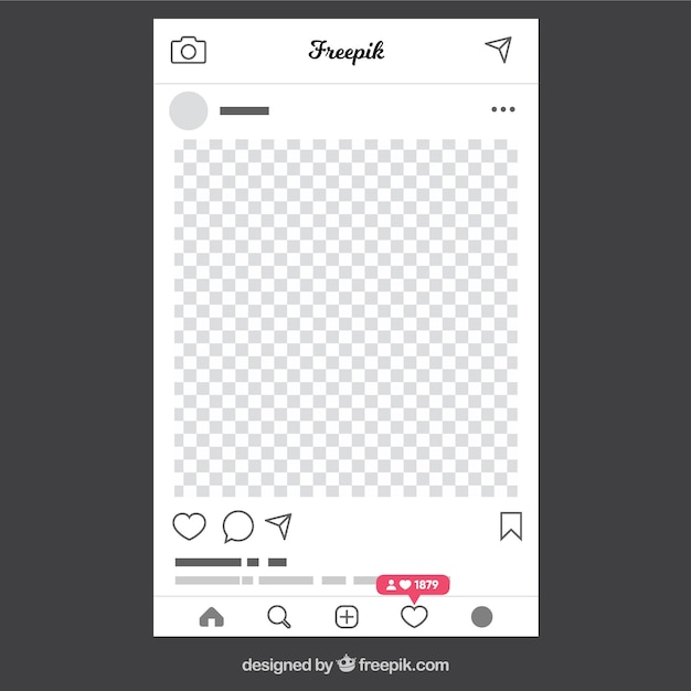 Free Vector instagram post template with notifications