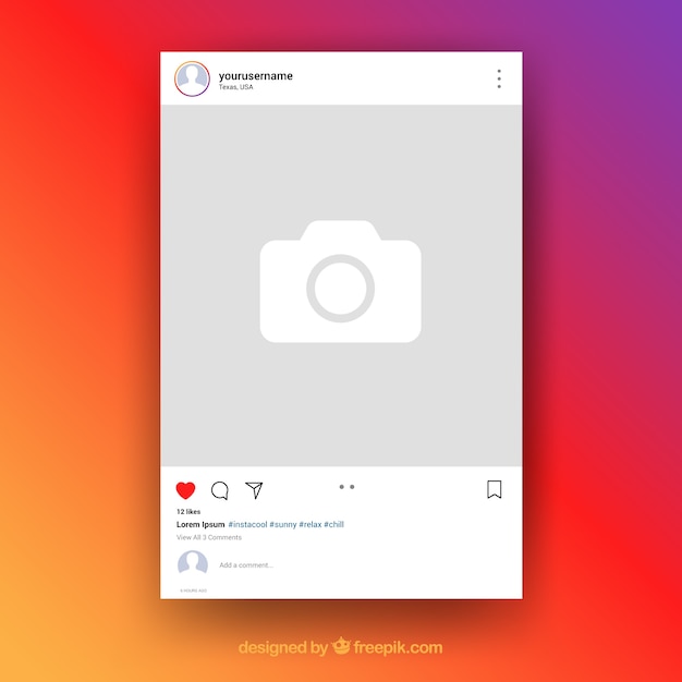 Free vector instagram post with transparent background