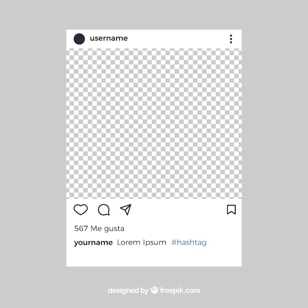 Free vector instagram post with transparent background