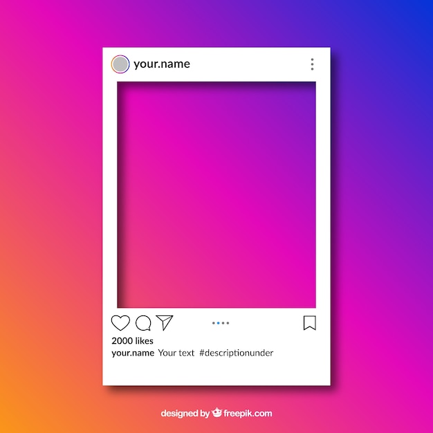 Free vector instagram post with transparent background