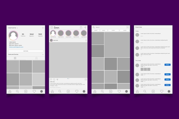 Free vector instagram profile interface template