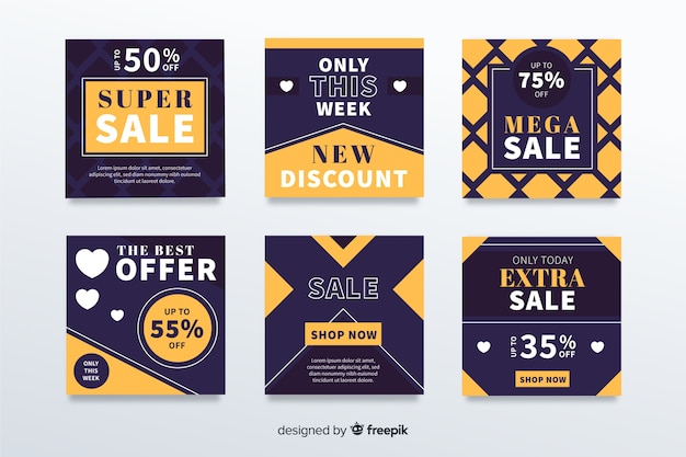 Free Vector instagram sale post collection