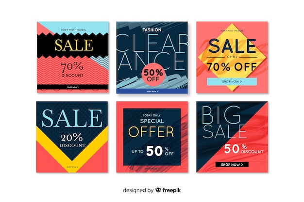 Free Vector instagram sale post collection