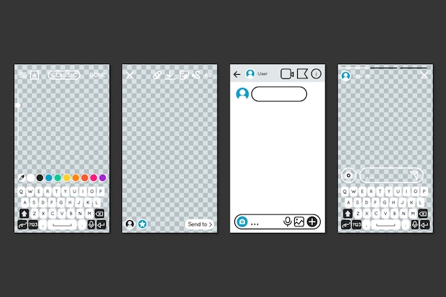 Free Vector instagram stories interface template