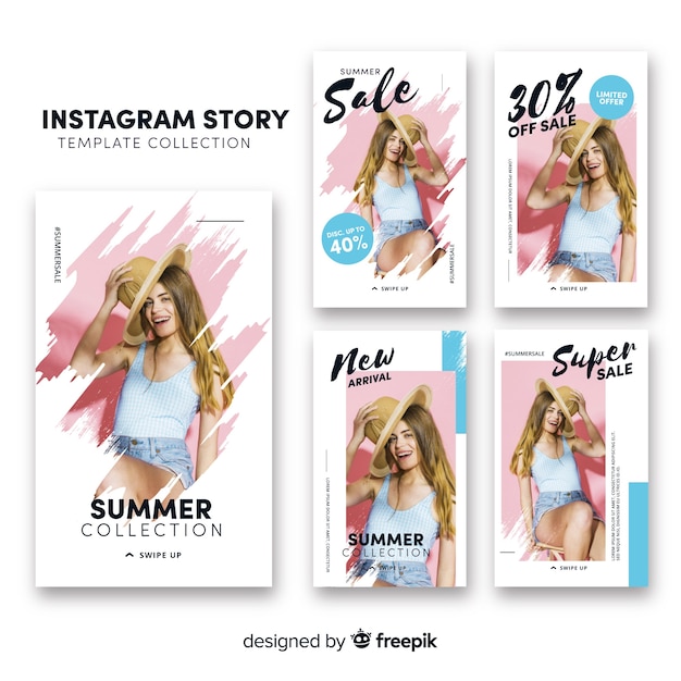 Free Vector instagram stories template