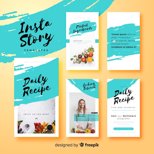 Free Vector instagram stories template 