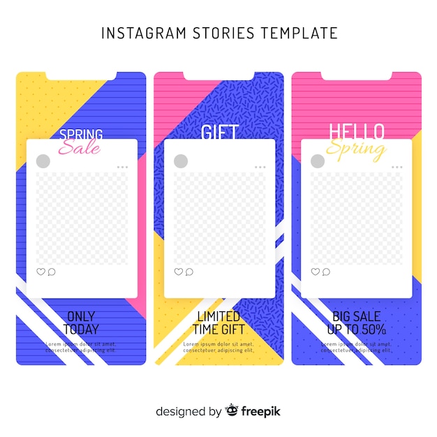 Instagram stories templates with empty frame