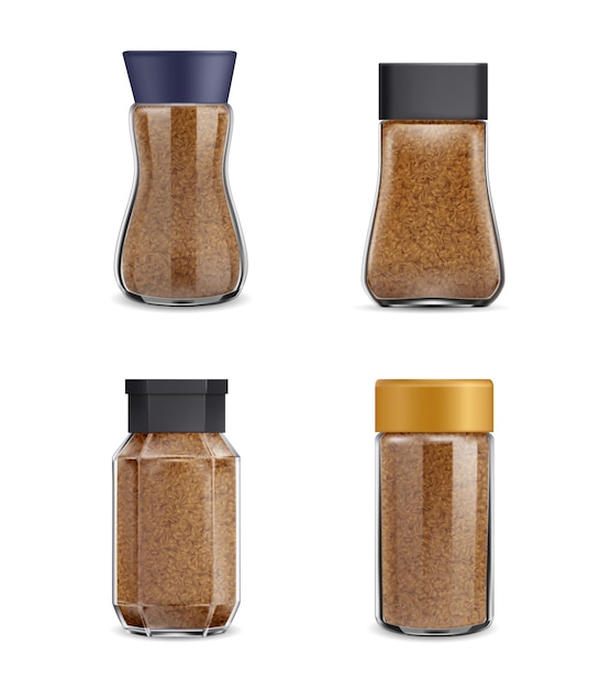 Instant Coffee Realistic Jars